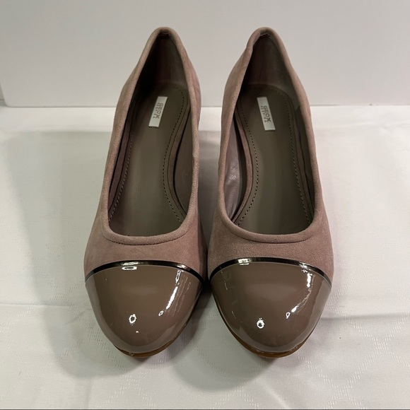 GEOX Respira D Venere Khaki suede and patent wedge heel size 7B BNWB - Picture 12 of 14